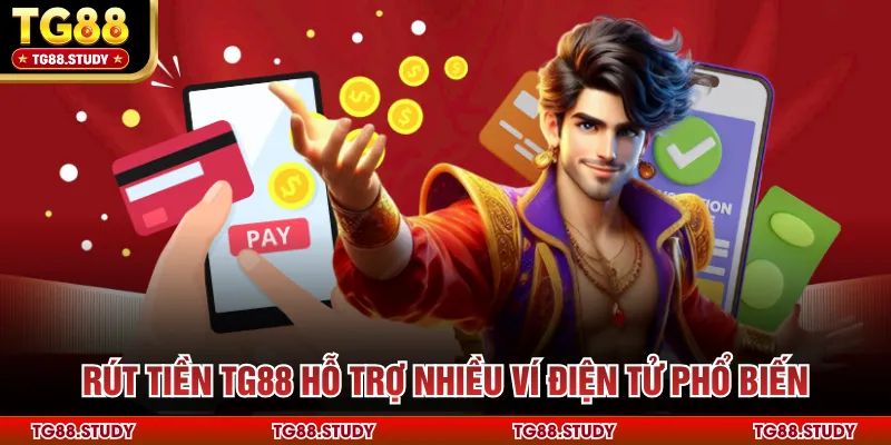 Rút tiền TG88 hỗ trợ nhiều ví điện tử phổ biến